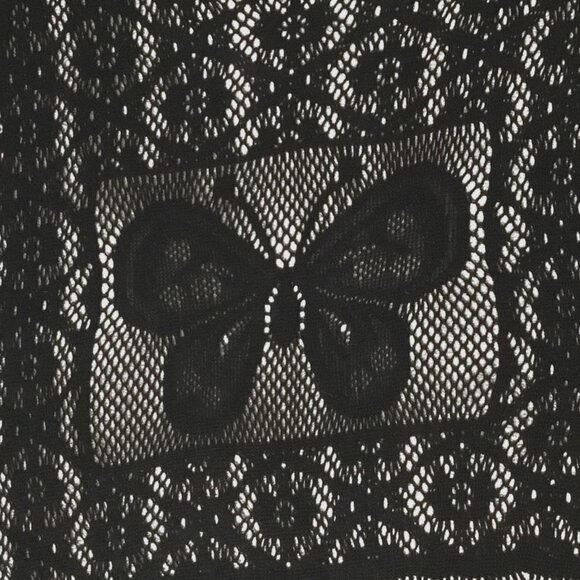 Black Lace Butterfly Fringe Shawl Poncho Wrap Boho Goth Festival Long Fringe OS - Picture 4 of 8